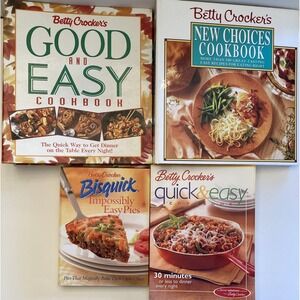 Betty Crocker's Cookbooks lot of 4 Good&Easy,‎ Bisquick Easy Pies, Quick&Easy,